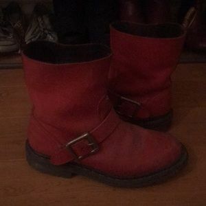 Doc Marten Buckle Boots (Cherry Red)